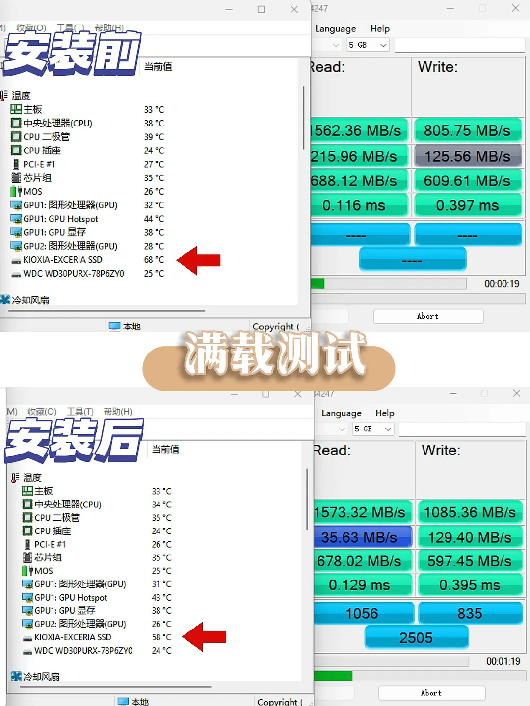 服了，这固态硬盘散热片散热这么强的。。。。。