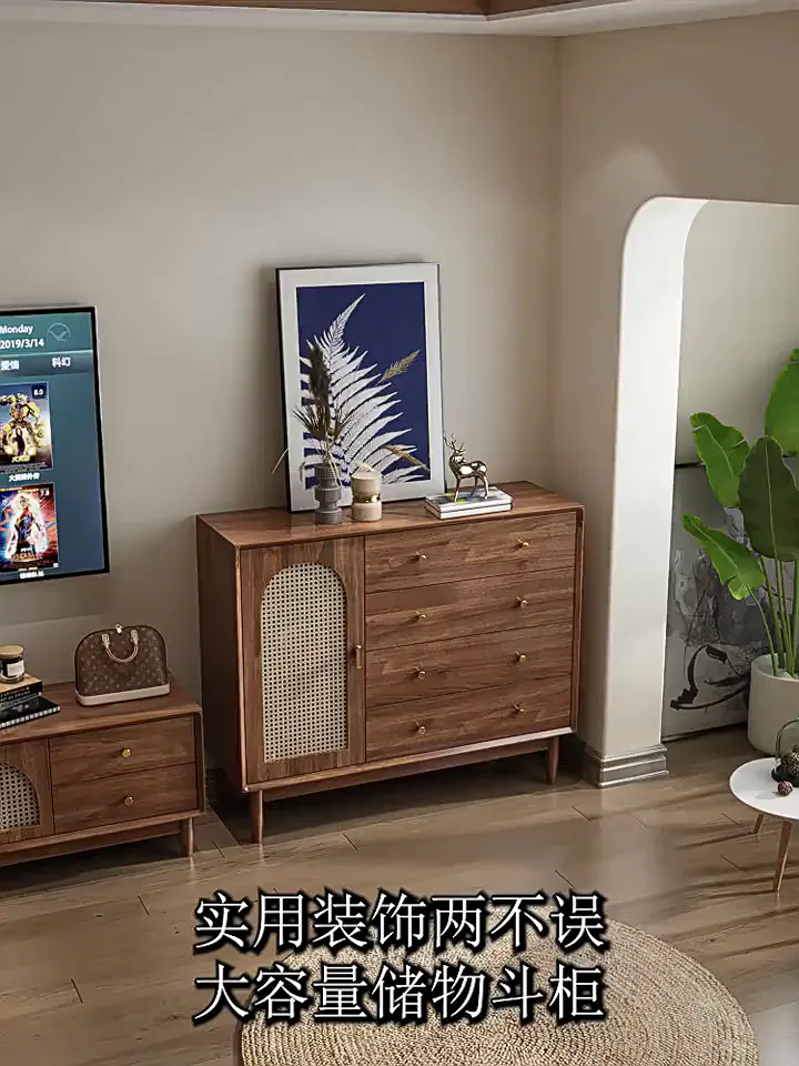 🌟 中古风党狂喜!这台斗柜直接把客厅颜值和收纳力拉满!