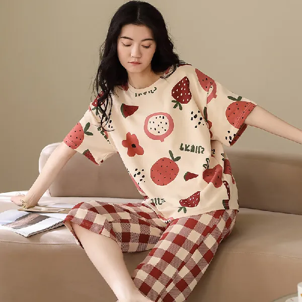 夏日宅家必备!浪莎纯棉睡衣套装,舒适到不想脱~