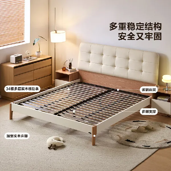 舒适与颜值并存 | 探寻原木奶油风大床的魅力