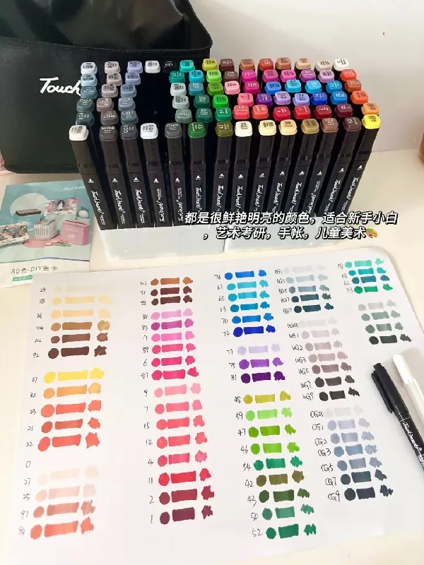 平价小白入门级双头马克笔80色!
