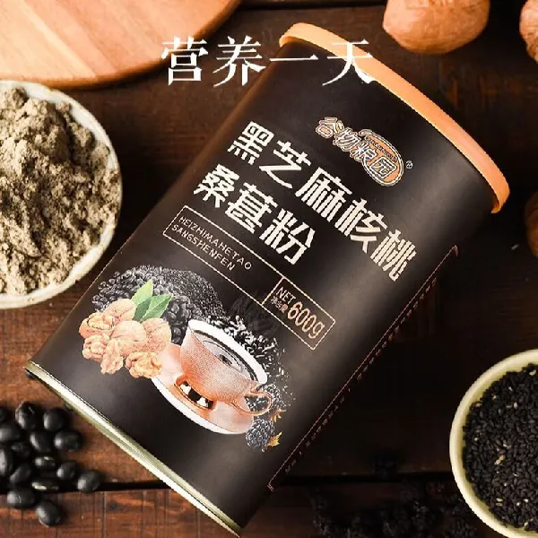 这罐谷物粮园黑芝麻核桃桑葚粉有亿点猛!