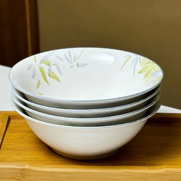 6英寸银竹面碗斗碗家用陶瓷中式新款白瓷加厚餐具饭碗泡面 6英寸银竹款*2个装