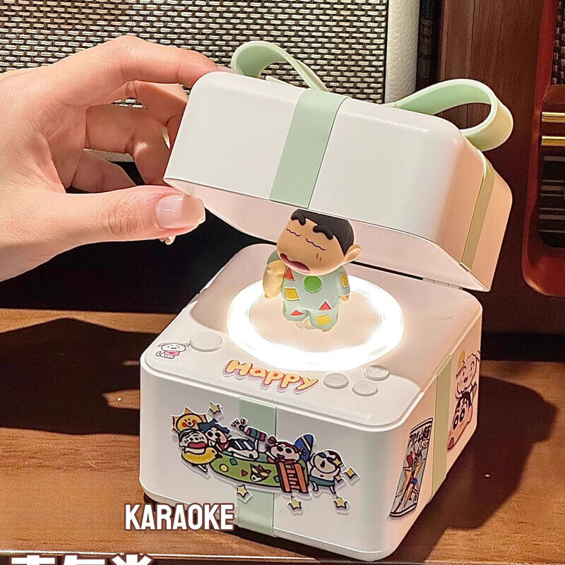 语森忆蜡笔小新唱片机蓝牙音响小型可爱音箱生日礼物男女生玩具送礼首选 蜡笔小新音响 摆件