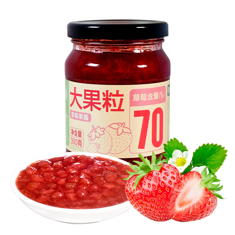 法麦趣（FIRMATCH）大果粒草莓果酱300g 70%草莓果肉早餐面包蛋糕烘焙饮品水果酱