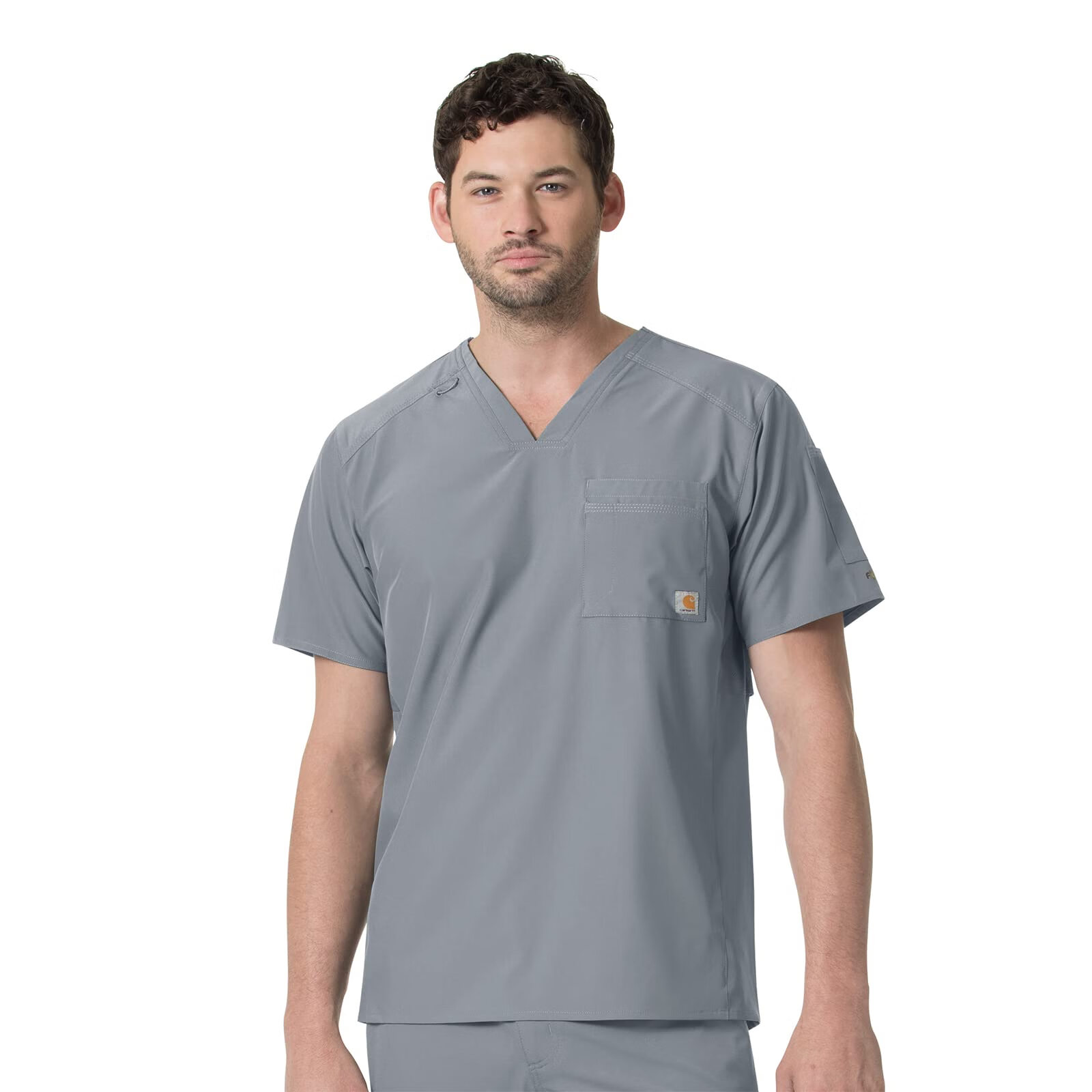 Carhartt卡哈特Carhartt 男式 Force V 领衬衫上衣, 锡色, 2X 锡色 2X