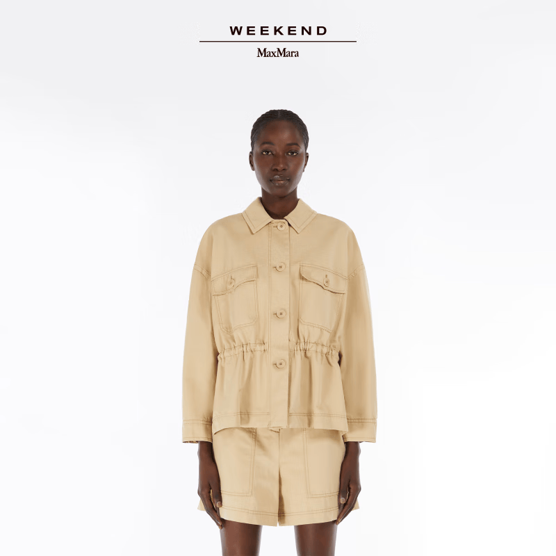 Weekend Max Mara 2025春夏新品女装棉麻夹克外套5041075206 米色 40