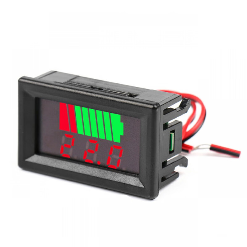 萌依儿（Mengyier）12V-60V 电动车电瓶蓄电池电量表显示器直流数显锂电池车载电压的 显示红色(12V-60V)
