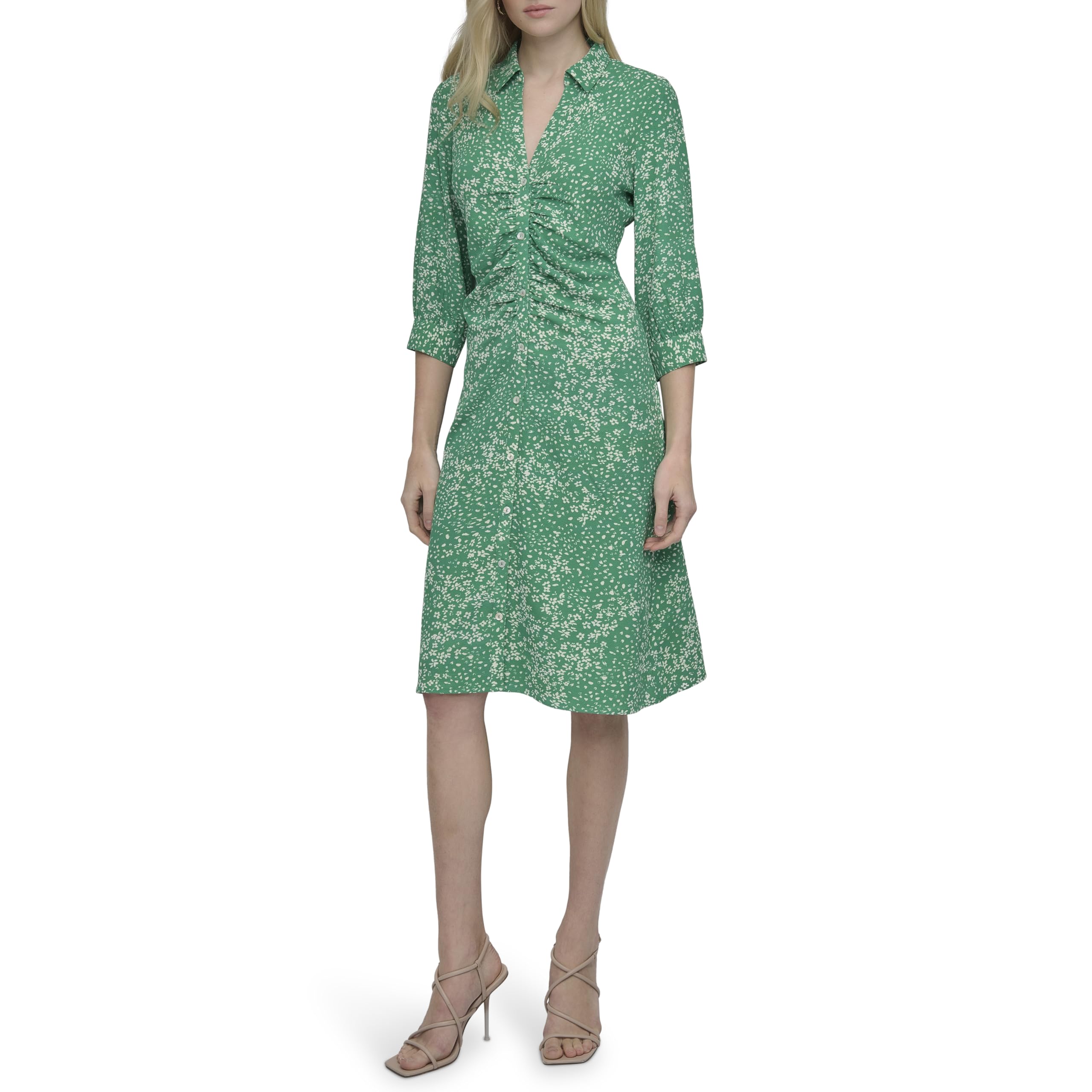 DKNY 女式长袖有领中长款衬衫裙, Apple Combo, 12 Apple Combo 12