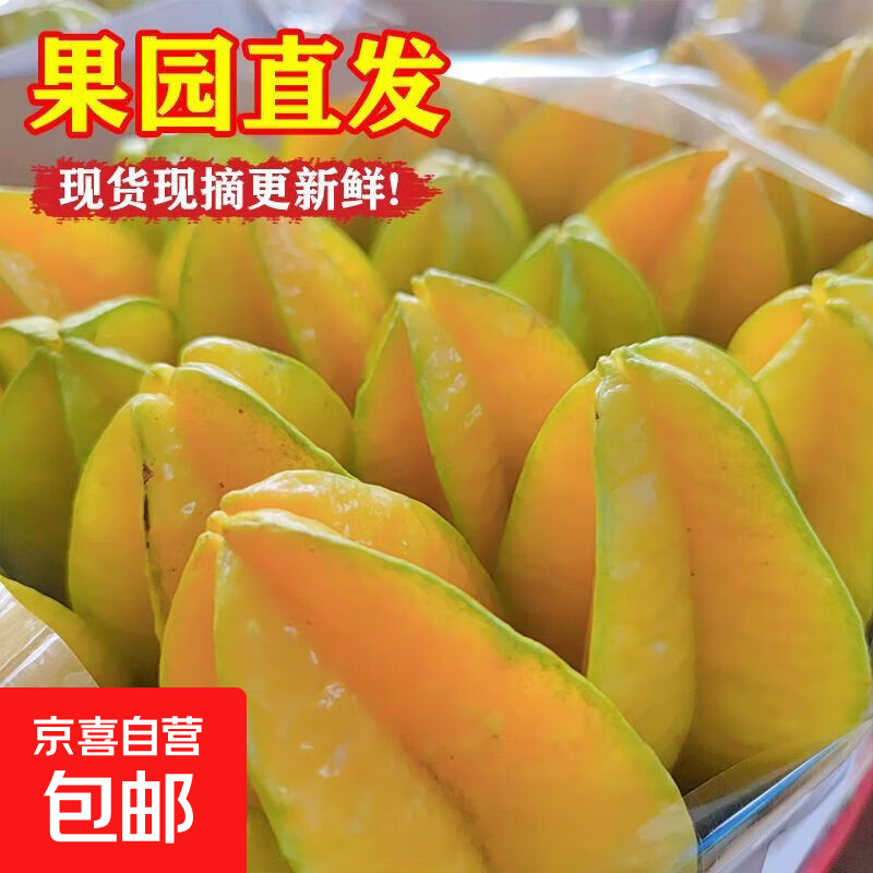 京喜加【多地次日达】新鲜杨桃酸甜可口 带箱2斤