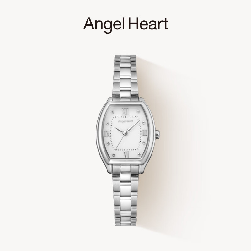 AngelHeart复古小方桶桥本环奈同款女士手表精致轻奢礼物防水女表 银色