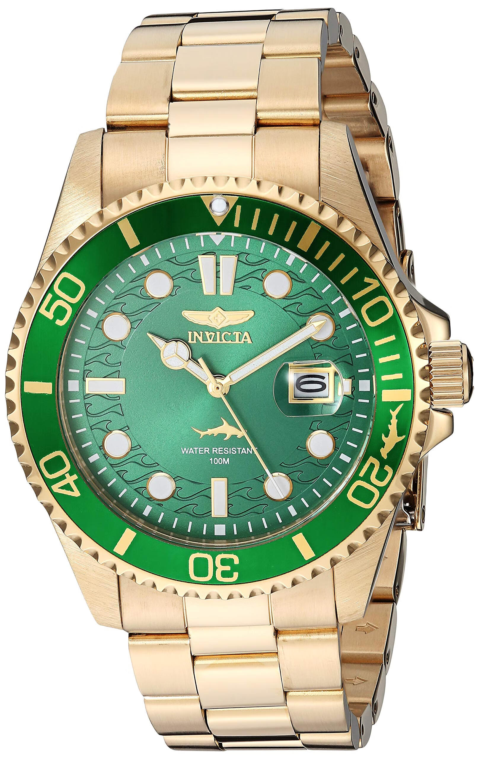 INVICTA 男式Pro Diver 石英手表 不锈钢 金色(30027) Gold 43 mm