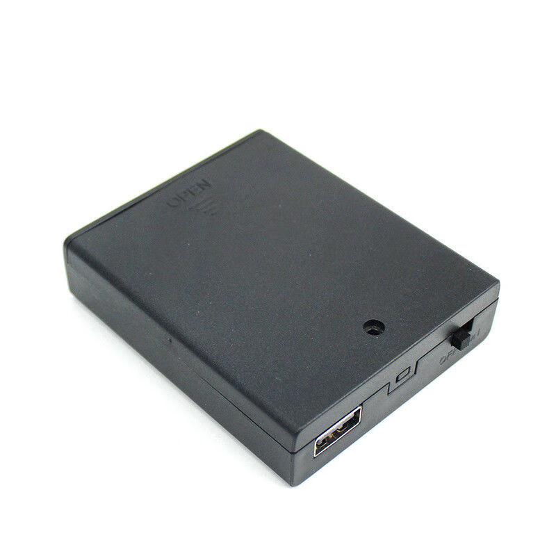 梦茜儿5V6V带盖带开关USB母头四节五号电池盒仓座单色彩色灯带灯条的 4节5号电池盒黑色-1个 不能充电