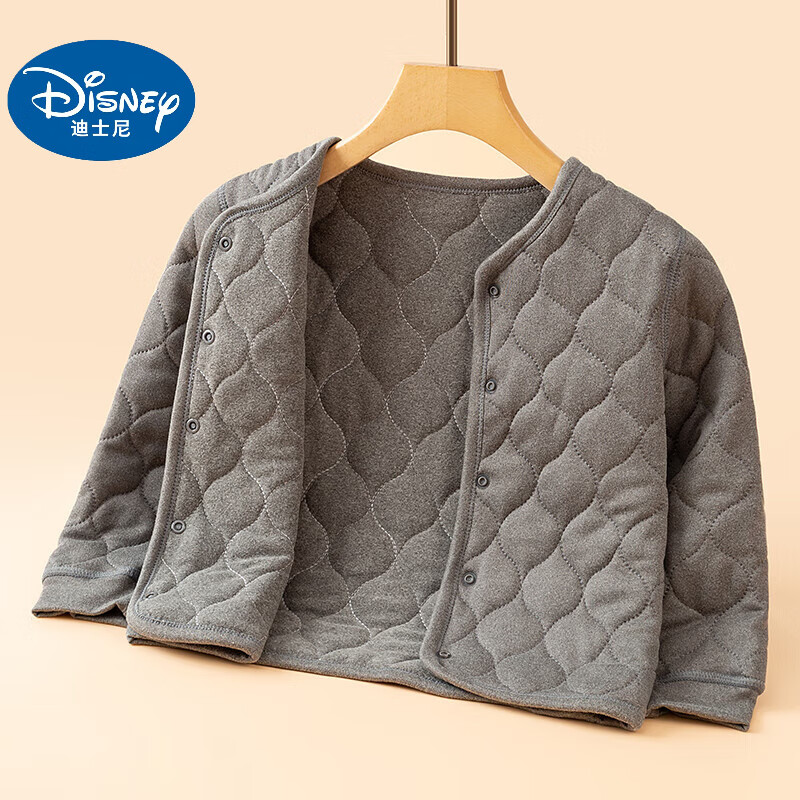 迪士尼（Disney）童装儿童棉服男女童校服神器内搭棉衣中大童冬季加厚棉袄夹棉外套 灰色【蚕丝填充】 150码建议140-150cm7岁-8岁cm 推