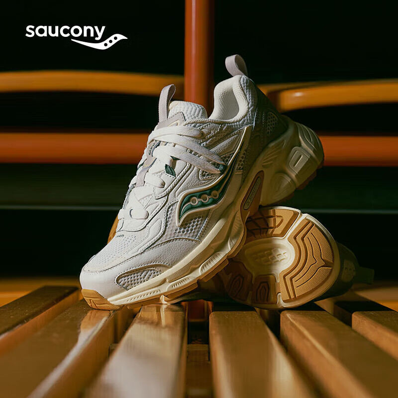 Saucony索康尼2K骑士复古休闲鞋男女千禧老爹鞋经典运动鞋白灰绿42