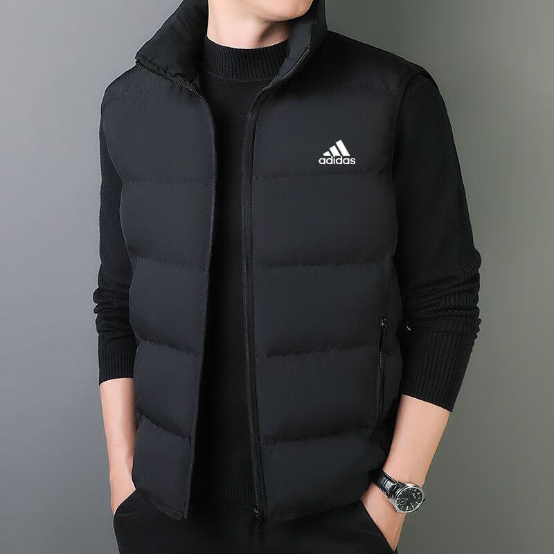 阿迪达斯 (adidas)三叶草冬季石墨烯立领马甲休闲运动时尚百搭户外羽绒棉马甲男剪标尾货 黑色 2XL 建议145-165斤