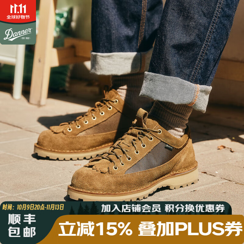 DANNER丹纳【25新品】新品Field Low GTX男款低帮工装靴皮鞋户外徒步鞋 狼棕色-31454-男款 42