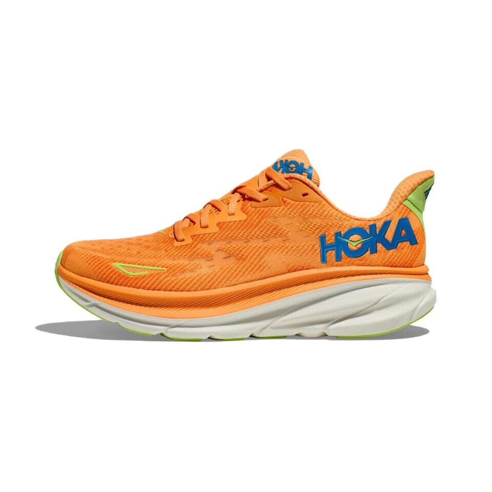 HOKA ONE ONECLIFTON 9 男女克里夫顿9厚底透气跑鞋 橙色 40.5