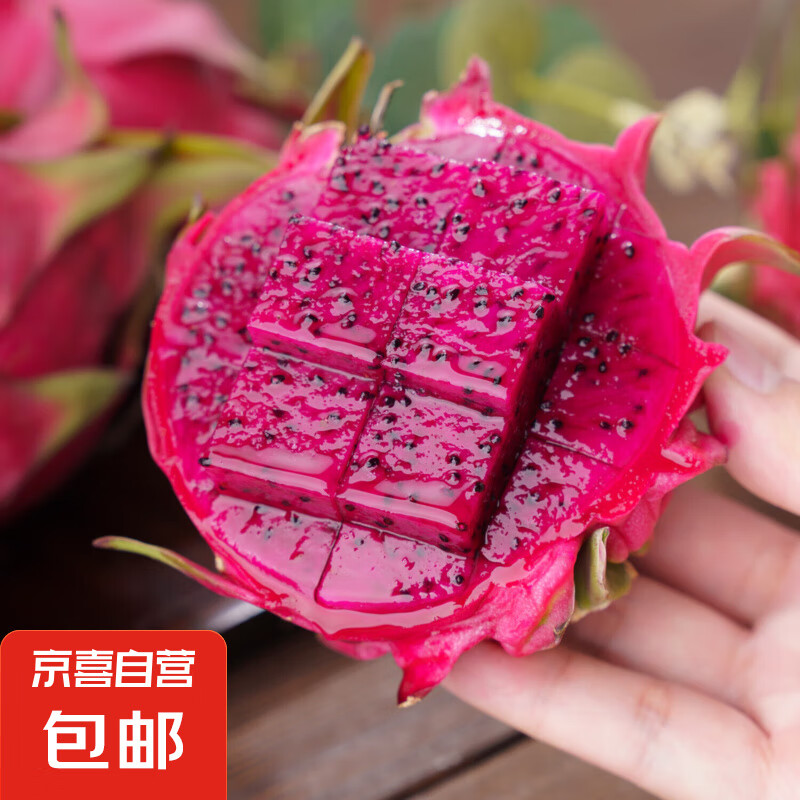 云南红肉火龙果新鲜采摘现摘现发 3粒装 单果200g+